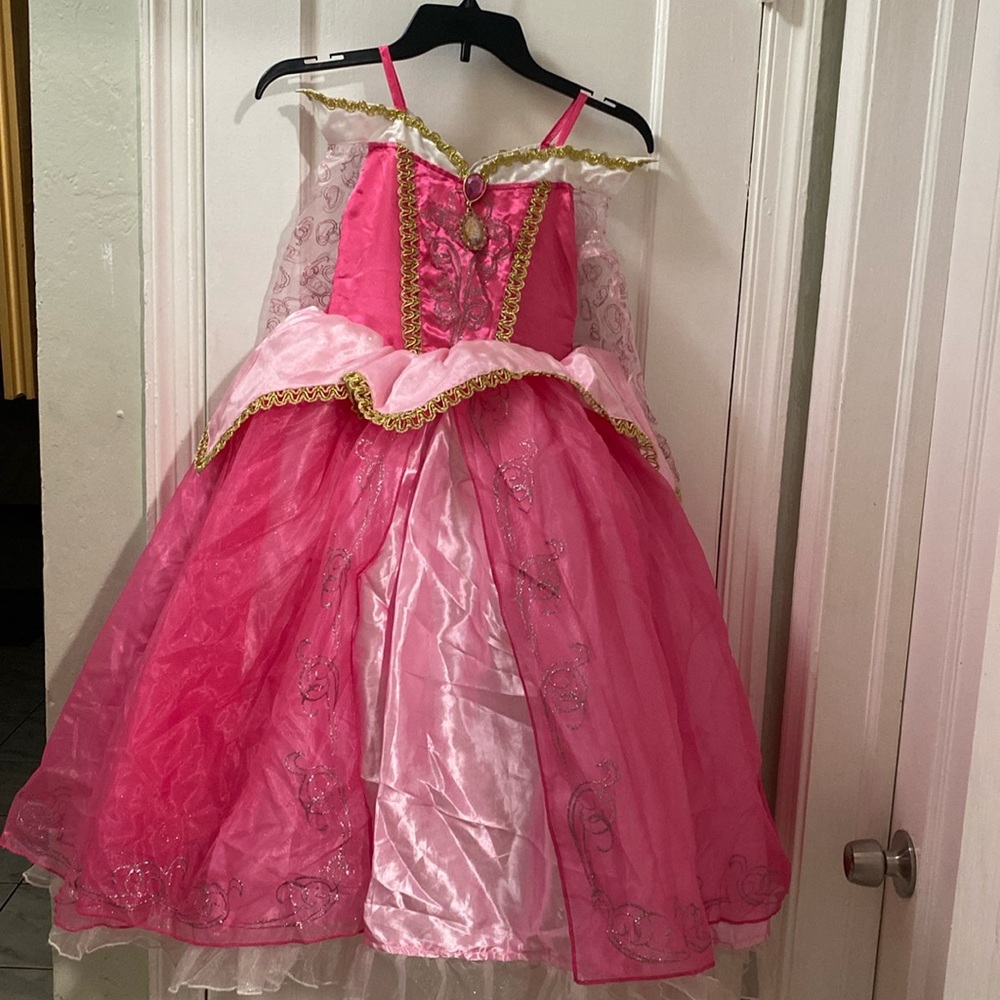 Disney Princess Aurora Sleeping Beauty Costume Dress Up Gown Pink Size Small 5/6